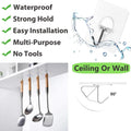 JINSHUNFA 12 Pack Heavy Duty Adhesive Wall Hooks, Waterproof Transparent No Drill Hooks