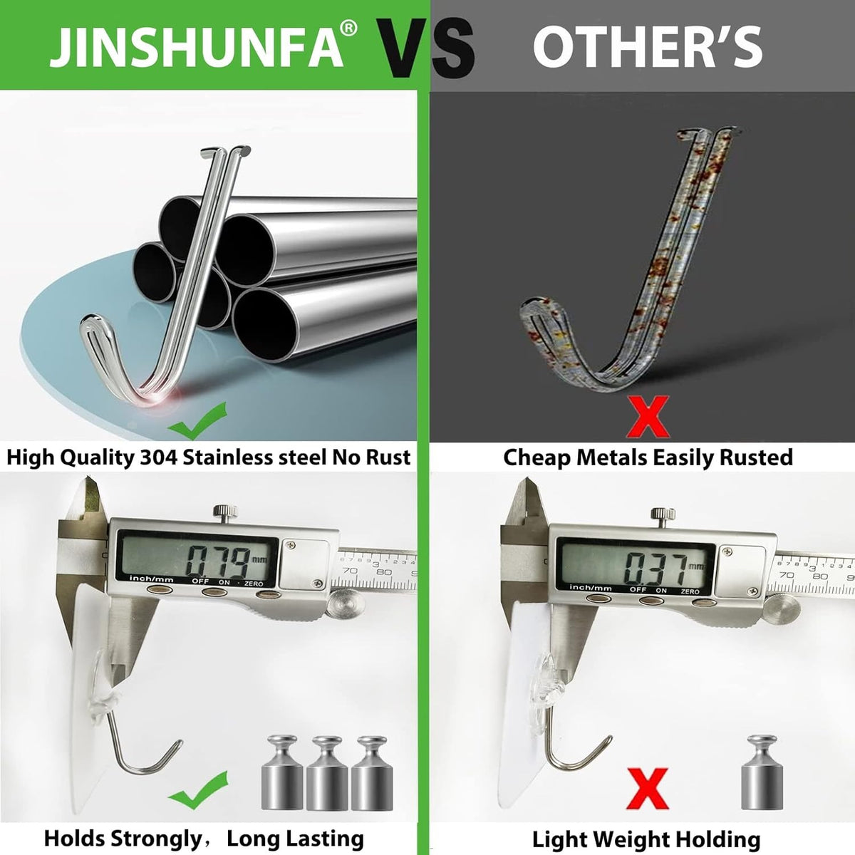 JINSHUNFA 12 Pack Heavy Duty Adhesive Wall Hooks, Waterproof Transparent No Drill Hooks